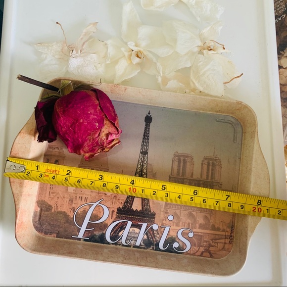 Paris Graphic Gold Metal Tray Holder - Picture 6 of 10